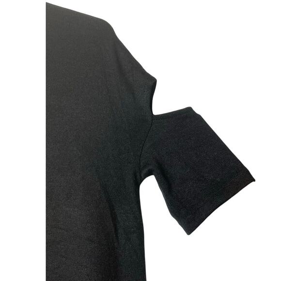 Rag & Bone New York Jean Women's Cut Out Short Sleeves Top Sweater X Small Black - Picture 2 of 7
